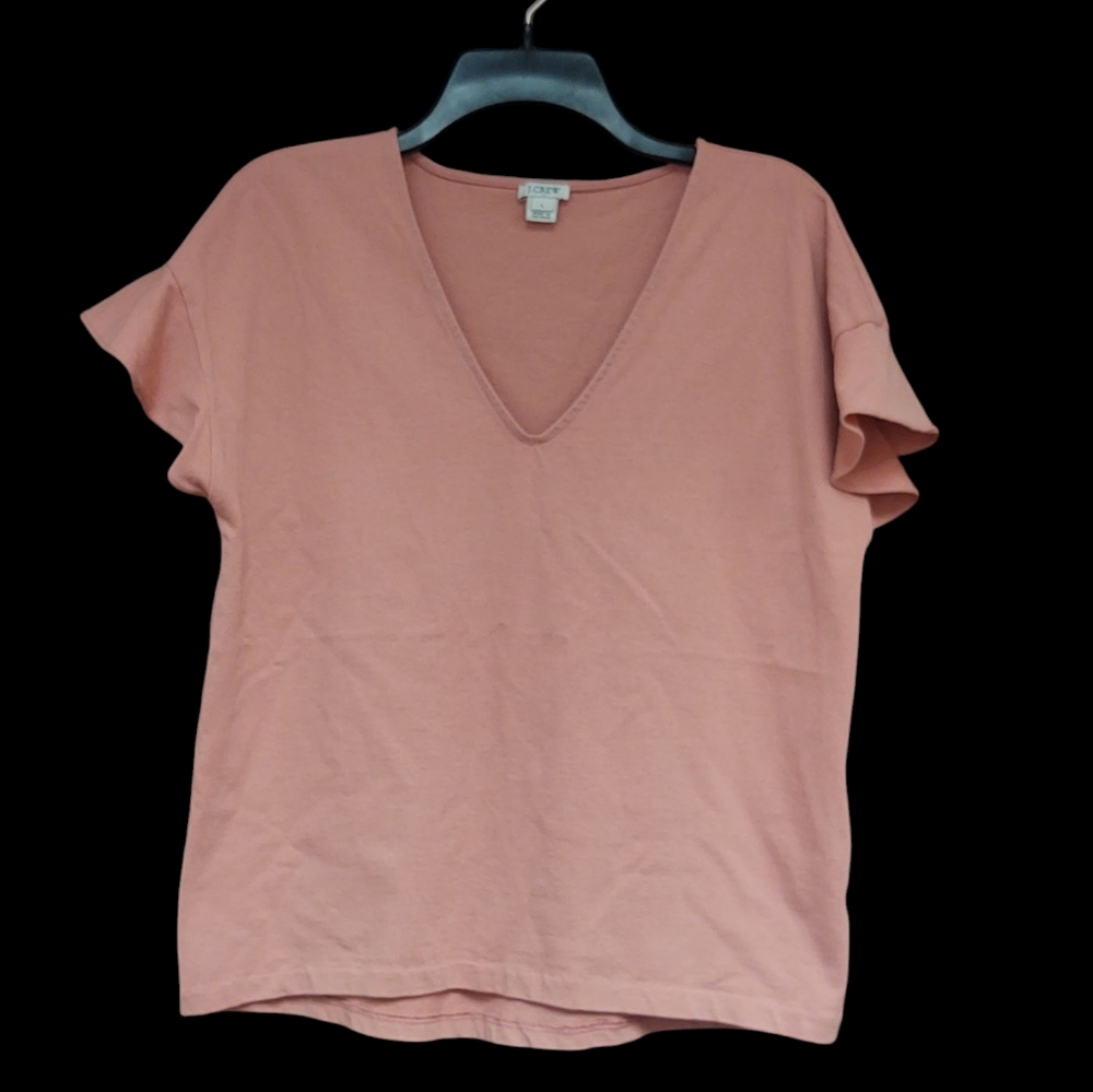 EUC J.Crew Blush V-Neck Short Sleeve Tee Size L